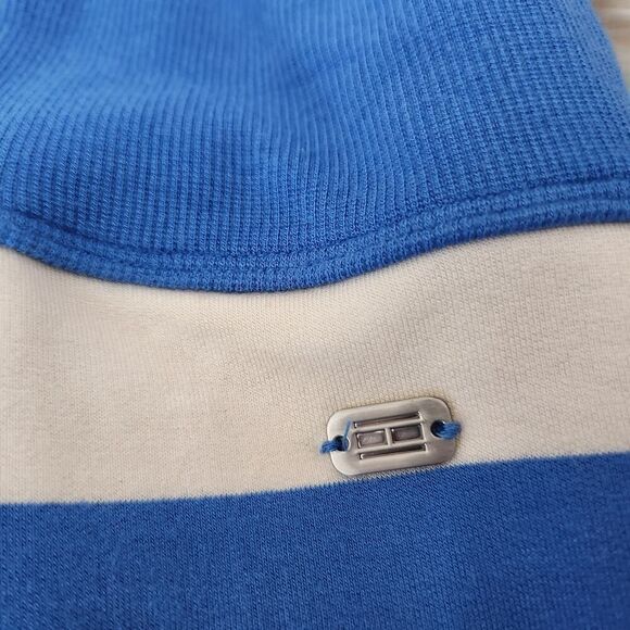 Tommy Hilfiger Sport Pullover Striped Top Womens XL Blue & White Long Sleeves - Picture 9 of 11